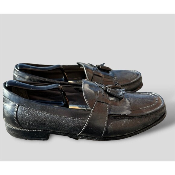 Vtg Florsheim Mens Kiltie Loafer Dress Shoes Black Leather Wingtip 10.5EEE main image 11